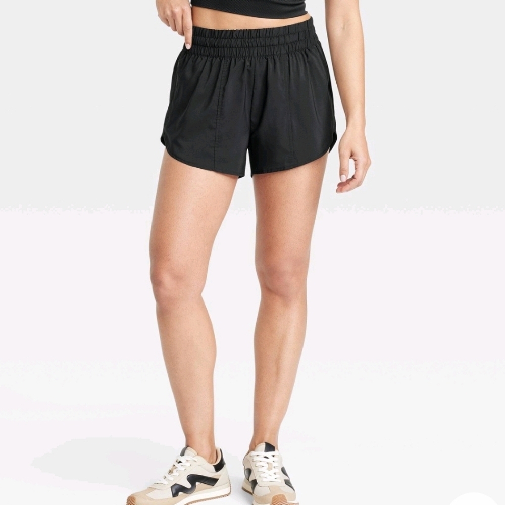 Women's Mid-Rise Run Shorts 3" - All In Motion Black 4X